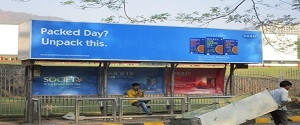 traditional advertising bus shelter